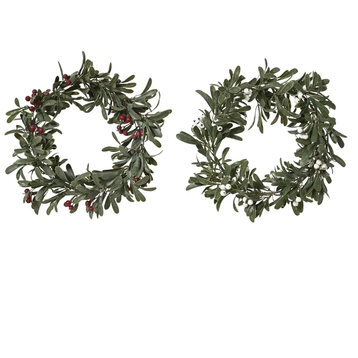 Ghirlanda natalizia effetto brinato con bacche Ø35 cm – 1 pezzo assortito