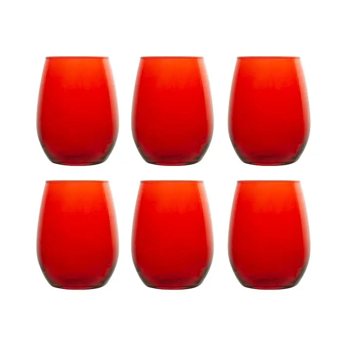 Lot de 6 verres Amber rouges de 35 cl