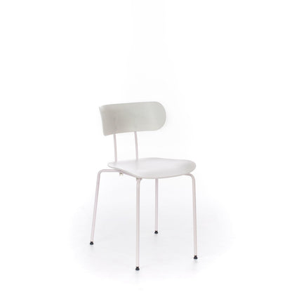 4x Chaise en polypropylène avec assise blanche