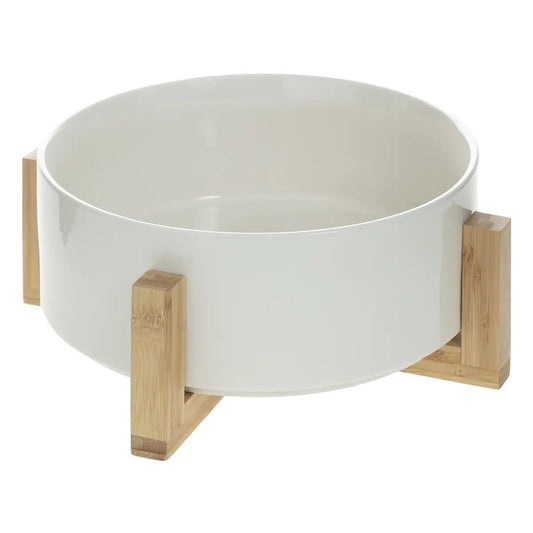 Saladier Ø 23 cm bambou et céramique blanche