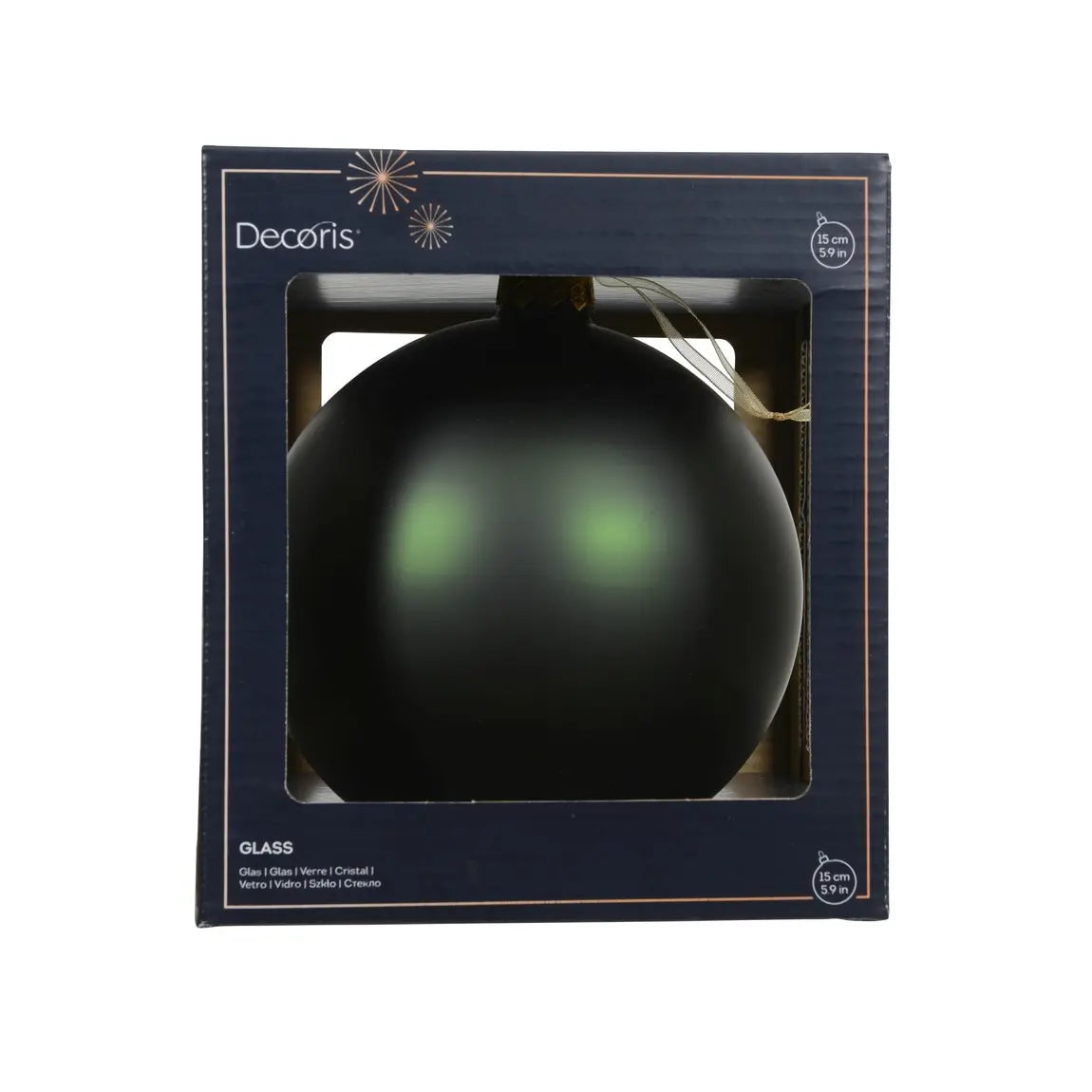 Sfera natalizia in vetro verde pino opaco Ø15 cm
