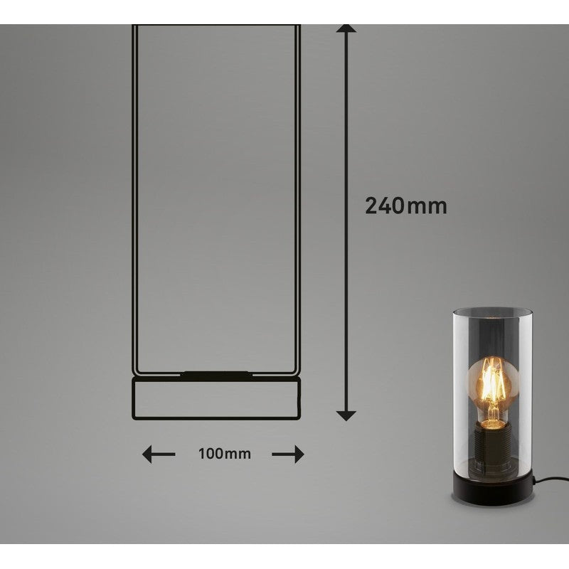 Lampe de table Fumi E27 h 23,5 cm noir