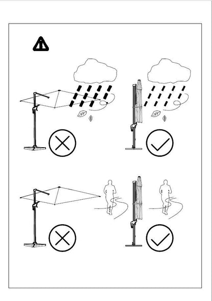Parasol en Aluminium Montana 4x4 m Gris avec Poteau Latéral