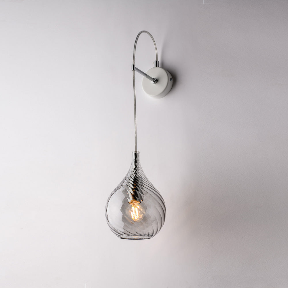 Applique murale Fer, verre Pyrex gris 1 lumière H.60 x L.14 x P.21 - M2