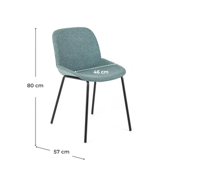 4x Sedia in Tessuto Verde Salvia con Design Moderno 57x46xH80 cm