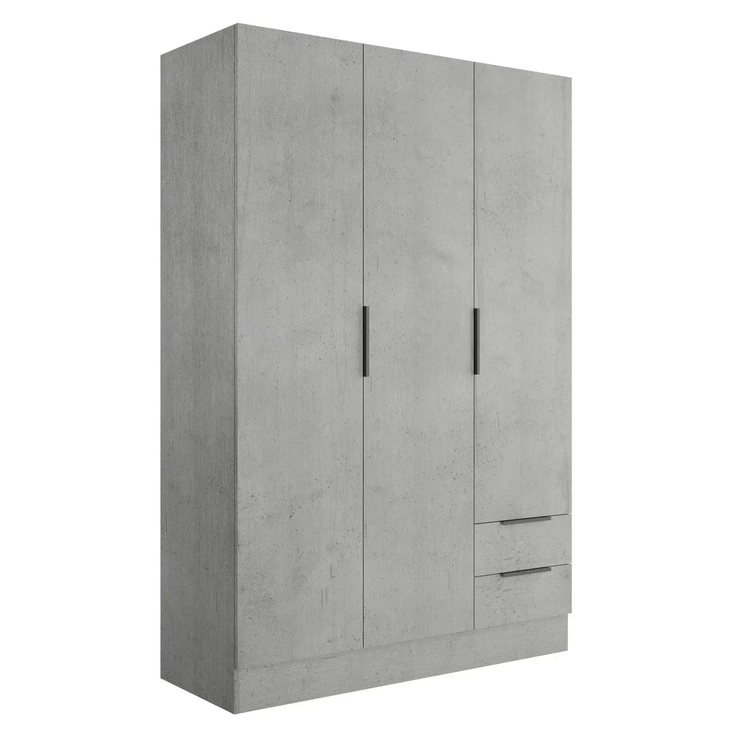 Armoire 3 portes + 2 tiroirs 120x50 cm béton