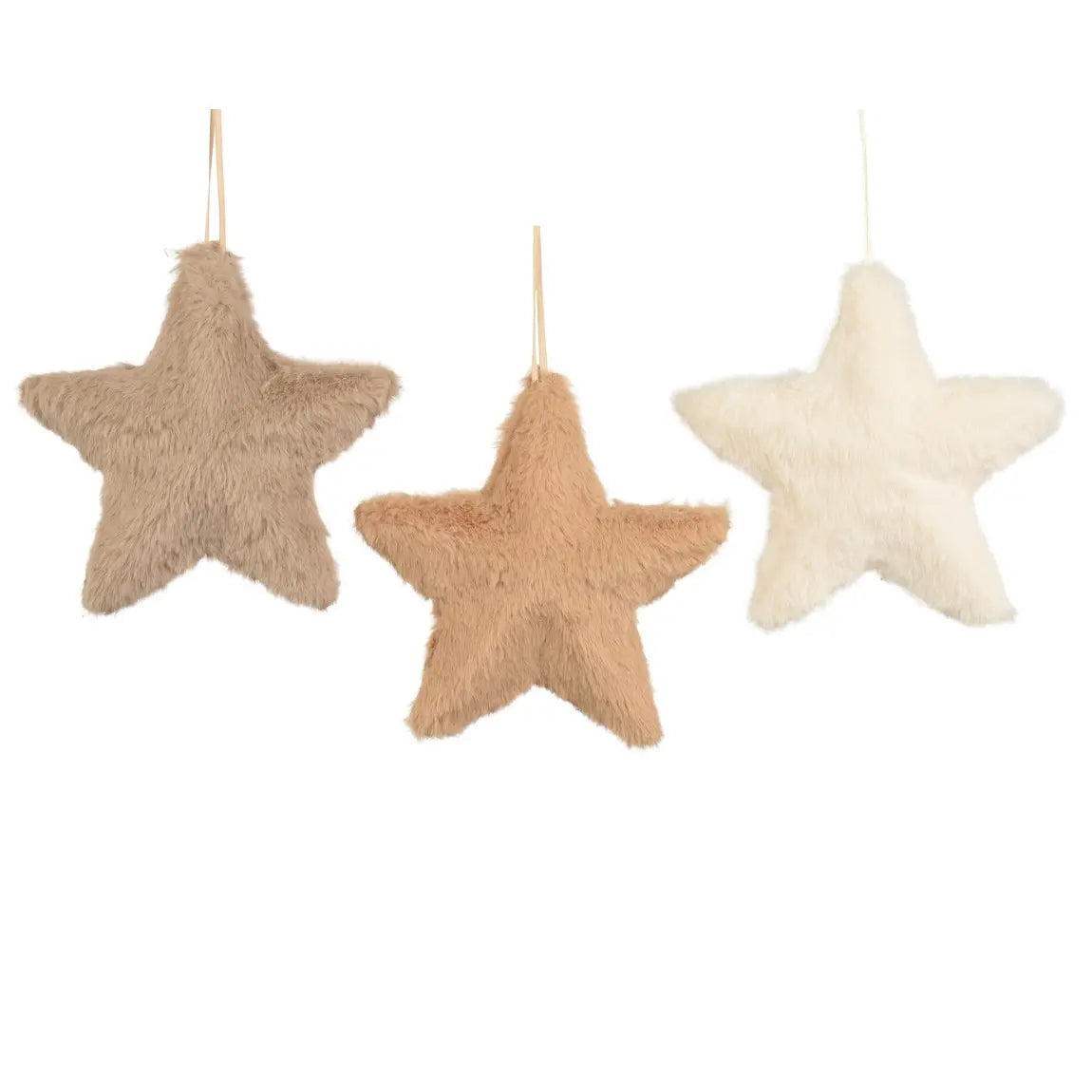 Stella natalizia in pelliccia sintetica H13 cm – 1 pezzo assortito