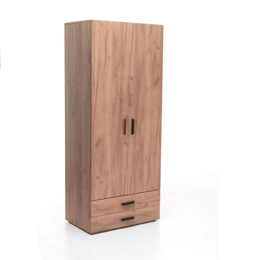 Armoire en chêne London 2 portes avec 2 tiroirs 80x50xh.193 cm