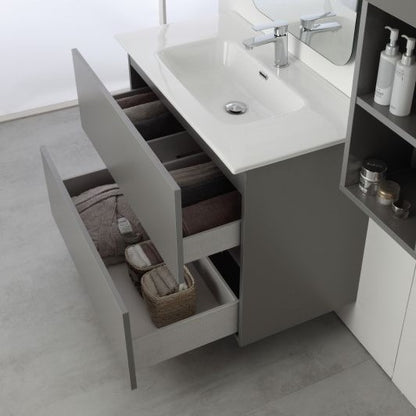 Composizione Bagno due cassetti Grigio Pastello  90x47x h60 cm