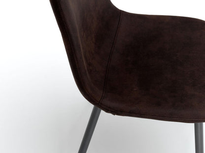 4x Sedia in similpelle vintage e seduta moka 450x84h cm