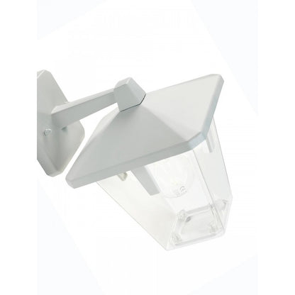 Applique en aluminium moulé sous pression blanc avec diffuseur thermoplastique transparent. h. 29 cm