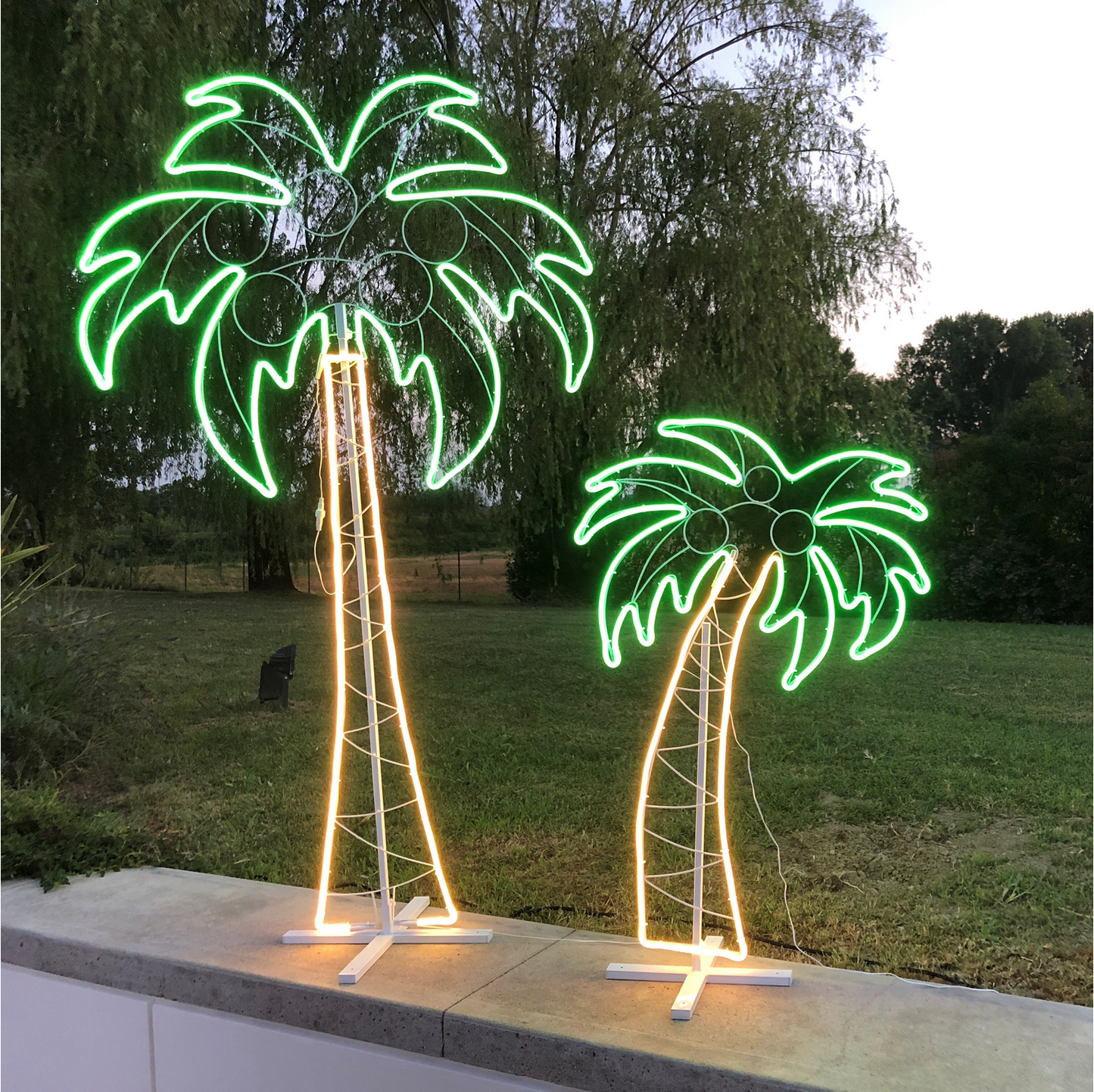 Néon double face 120xH200 cm blanc et vert