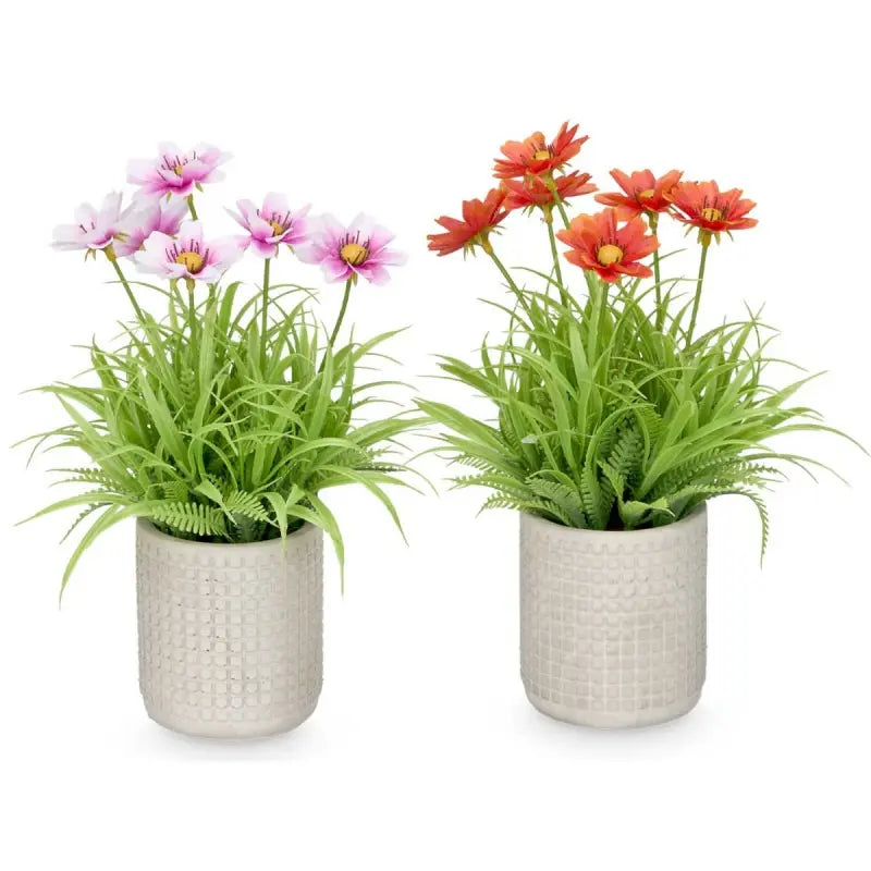 Vase en ciment pour fleurs 18 x 18 x 23 h coloris assortis