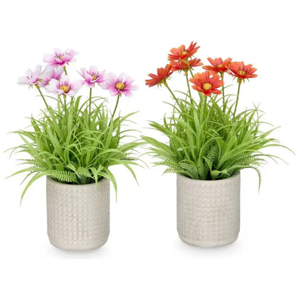 Vase en ciment pour fleurs 18 x 18 x 23 h coloris assortis