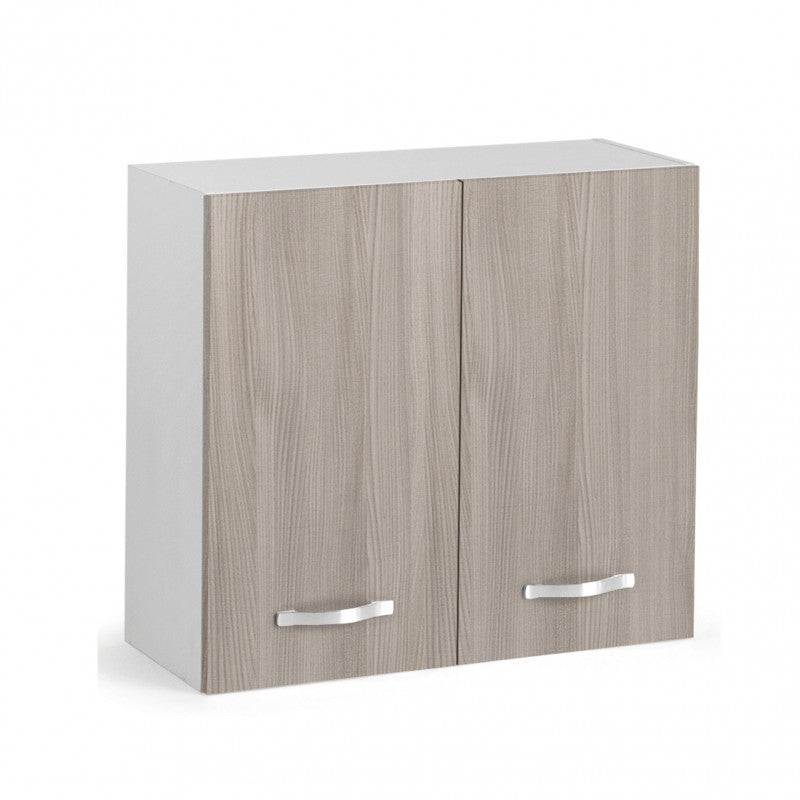 Meuble Haut de Cuisine Modulaire Blanc avec 2 Portes Orme 80x30xH 72