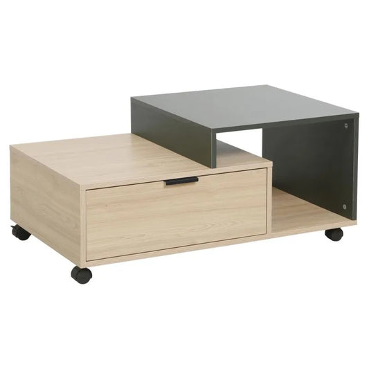 Table basse Aladin naturel/vert 90x50x40h cm