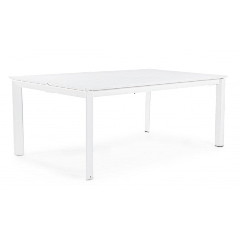 Table Konnor en aluminium blanc 200-300x110x76h cm