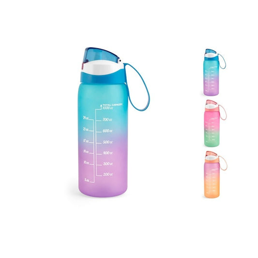 Bouteille PC de motivation de 1 L dans des couleurs assorties