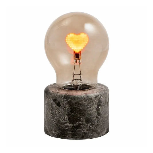 Lampe de table avec cœur Ø8 × H13,5 cm