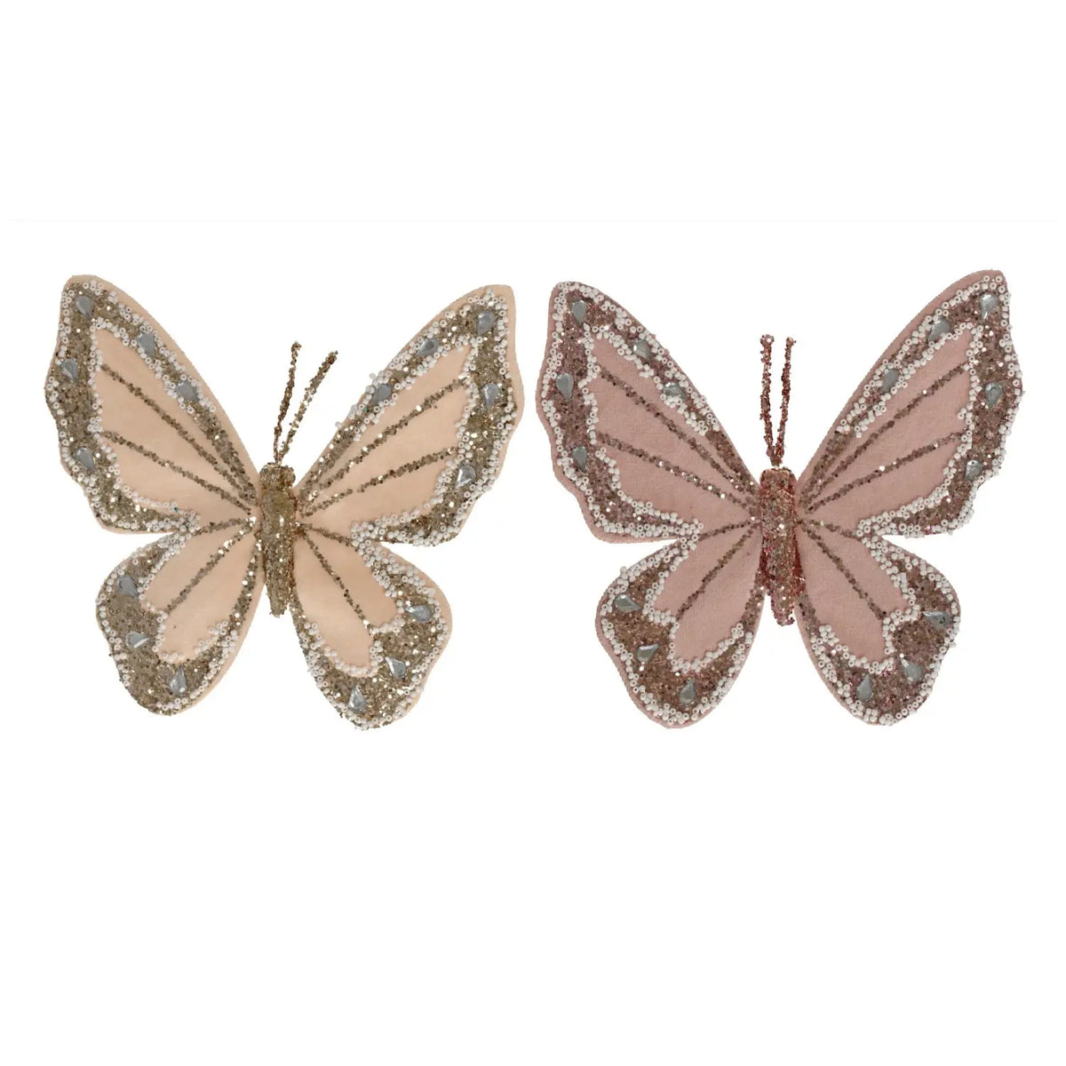 Farfalla decorativa in velluto 16 cm – 1 pezzo assortito