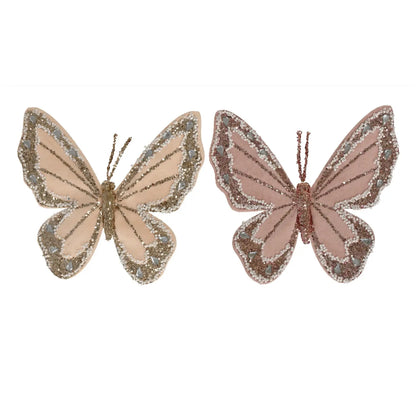 Farfalla decorativa in velluto 16 cm – 1 pezzo assortito