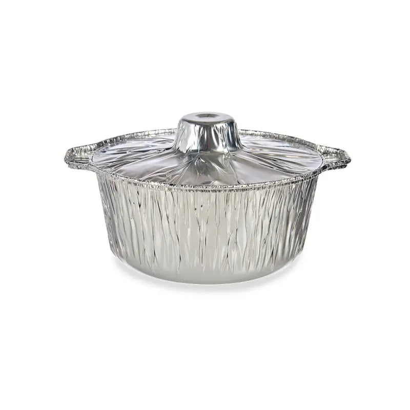 Set de 3 casseroles en aluminium avec couvercles 22x13x25h cm
