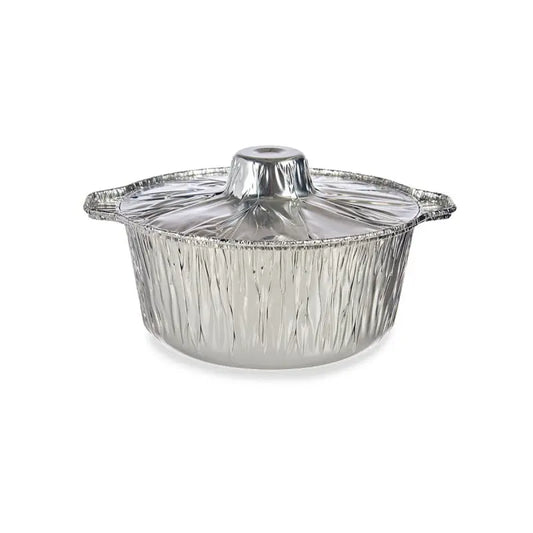 Set de 3 casseroles en aluminium avec couvercles 22x13x25h cm