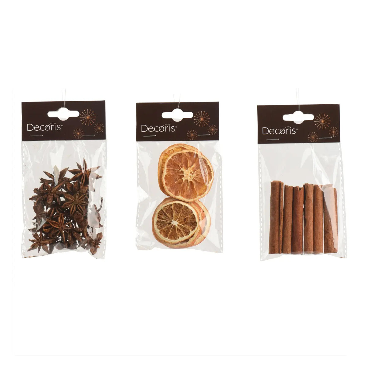 Decorazione natalizia con cannella, arancia e anice – 1 pezzo assortito