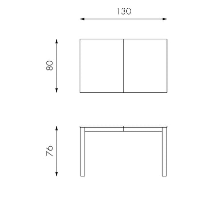 Table extensible en mélamine gris clair 130/210x80x76h cm